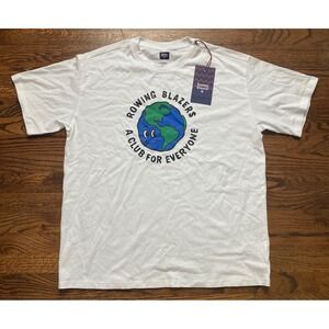 NEW Rowing Blazers Mens Sz Large Graphic T Shirt Earth Club For Everyone Cotton